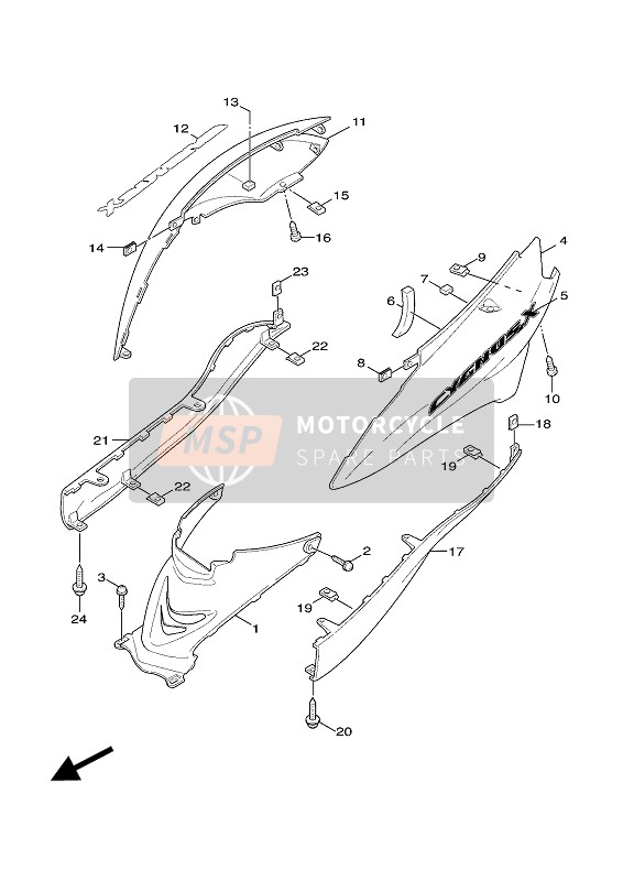 5MLF173101P3, Cache Laterale, Yamaha, 0